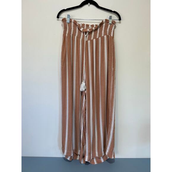 Intimately Free People Brown & White Striped Wide Leg Pants - S - Picture 1 of 10